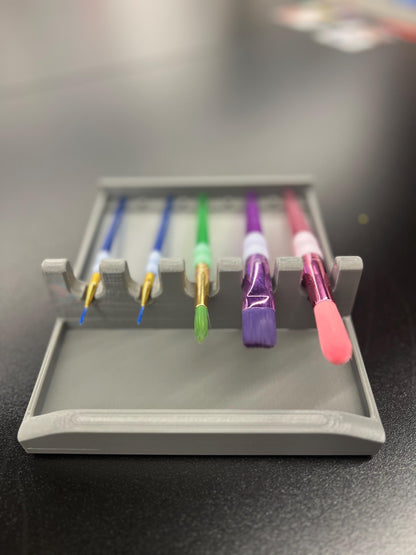 3D Printed Paint Brush Holder Tray for Art Classrooms, Durable PETG Organizer