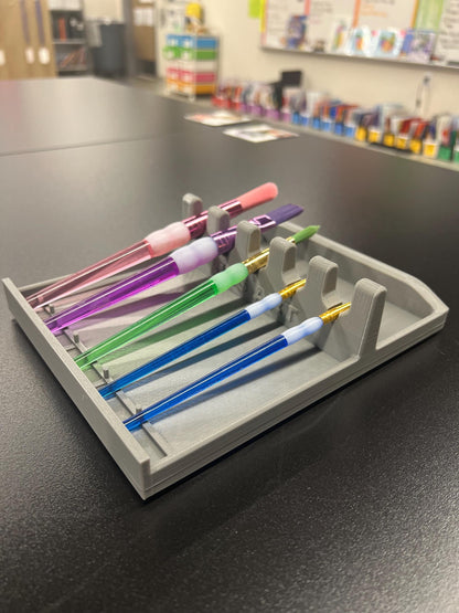 3D Printed Paint Brush Holder Tray for Art Classrooms, Durable PETG Organizer