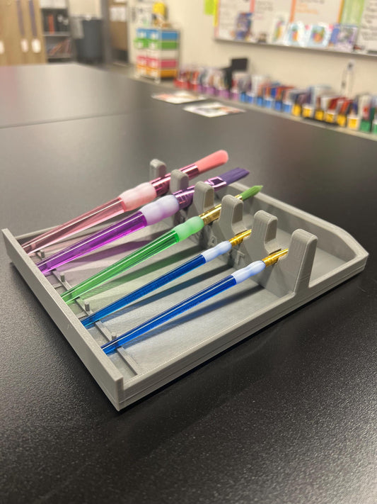 3D Printed Paint Brush Holder Tray for Art Classrooms, Durable PETG Organizer