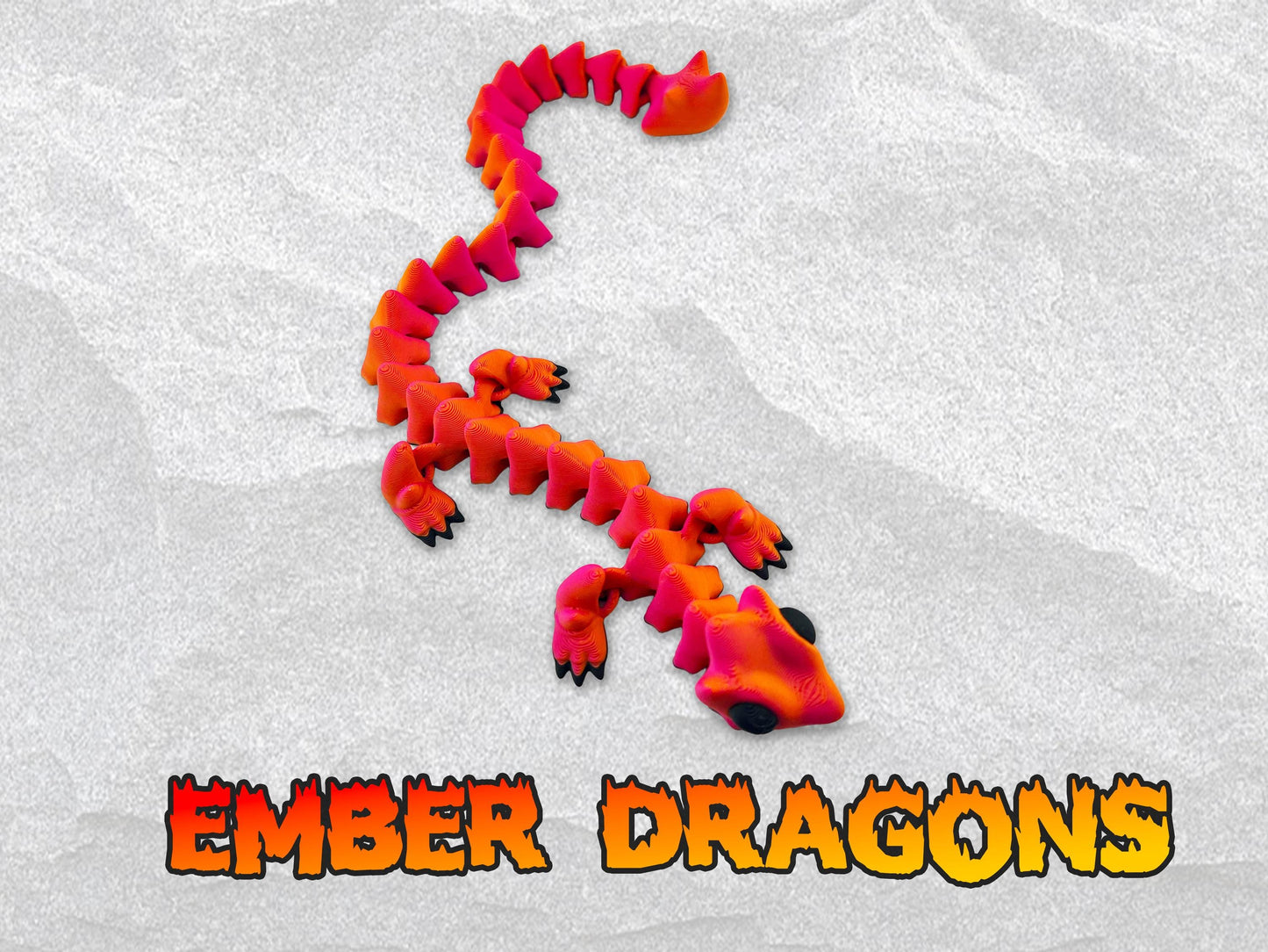 Articulated Dragons, Ember Dragons, 3D Printed