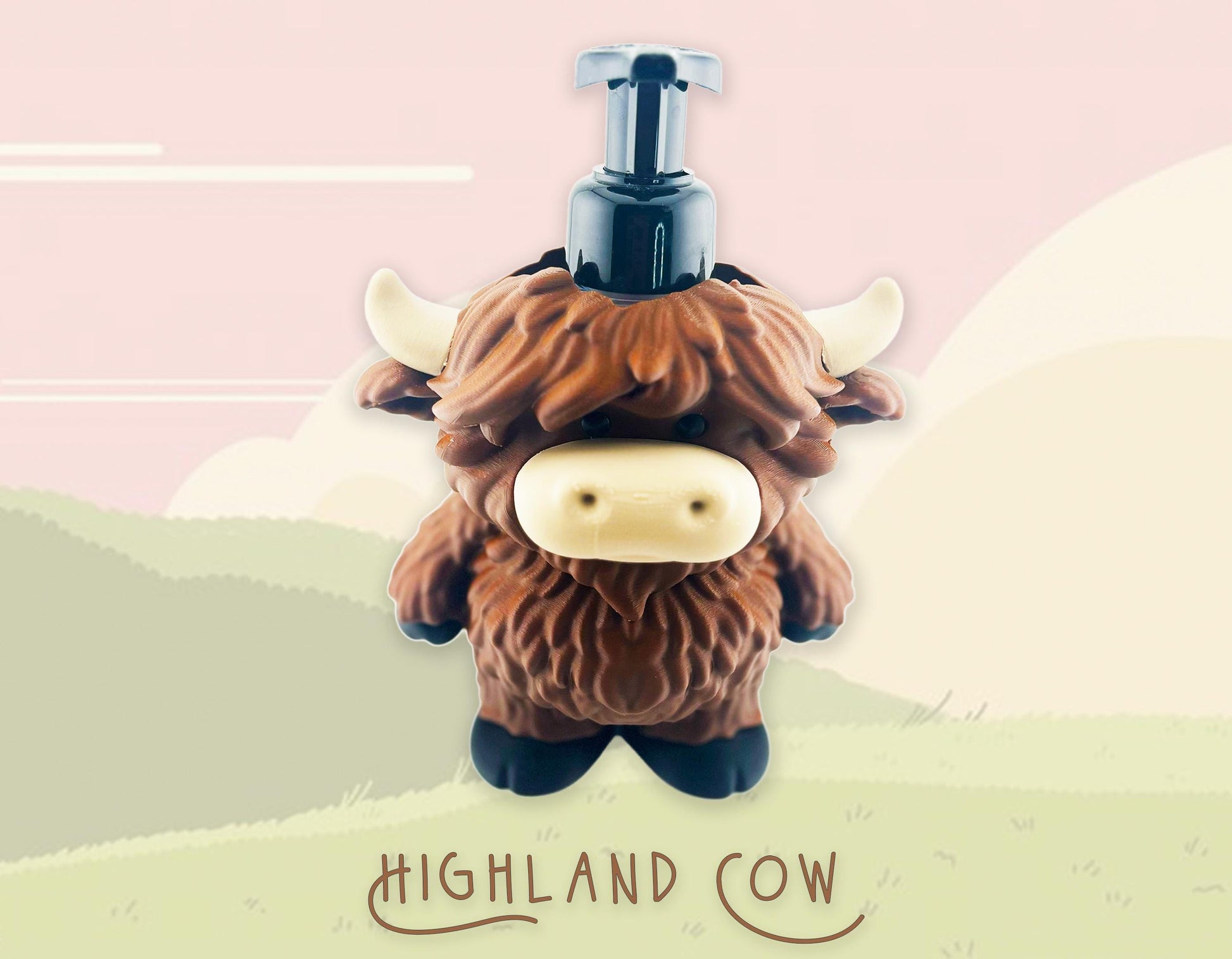 Highland Cow Soap Holder, Great Gift, Bathroom Decor, 3D Printed.