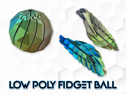Fidget Ball, Multiple Variations, Sensory Toy, Great Gift, Low Poly 3D Printed.