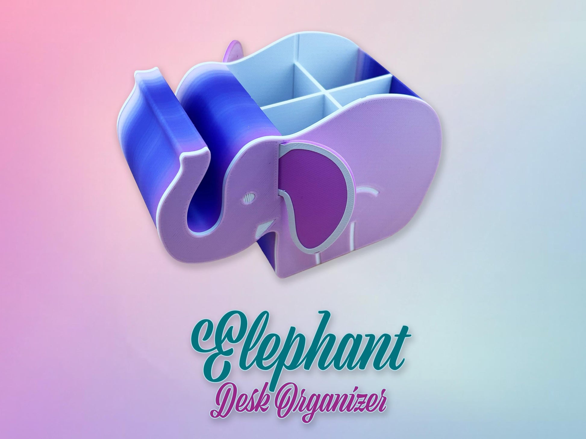 Desk Organizer Elephant, Multiple Variations, Great Gifts, 3D Printed.