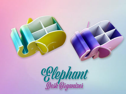 Desk Organizer Elephant, Multiple Variations, Great Gifts, 3D Printed.