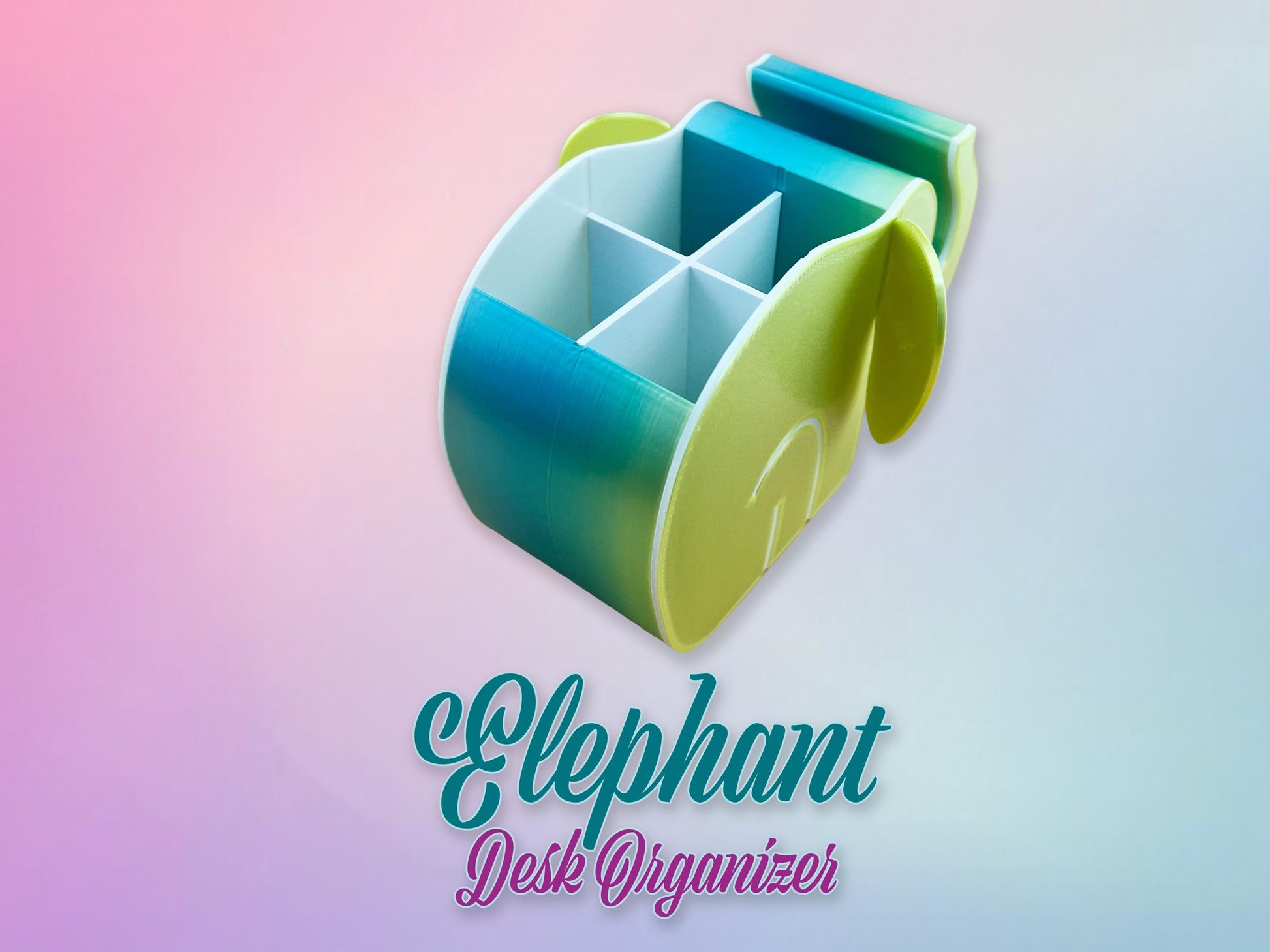 Desk Organizer Elephant, Multiple Variations, Great Gifts, 3D Printed.