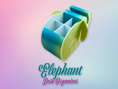 Desk Organizer Elephant, Multiple Variations, Great Gifts, 3D Printed.