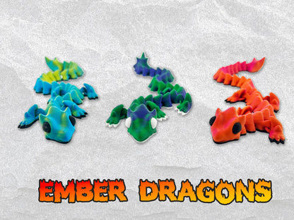 Articulated Dragons, Ember Dragons, 3D Printed