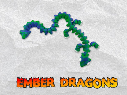Articulated Dragons, Ember Dragons, 3D Printed
