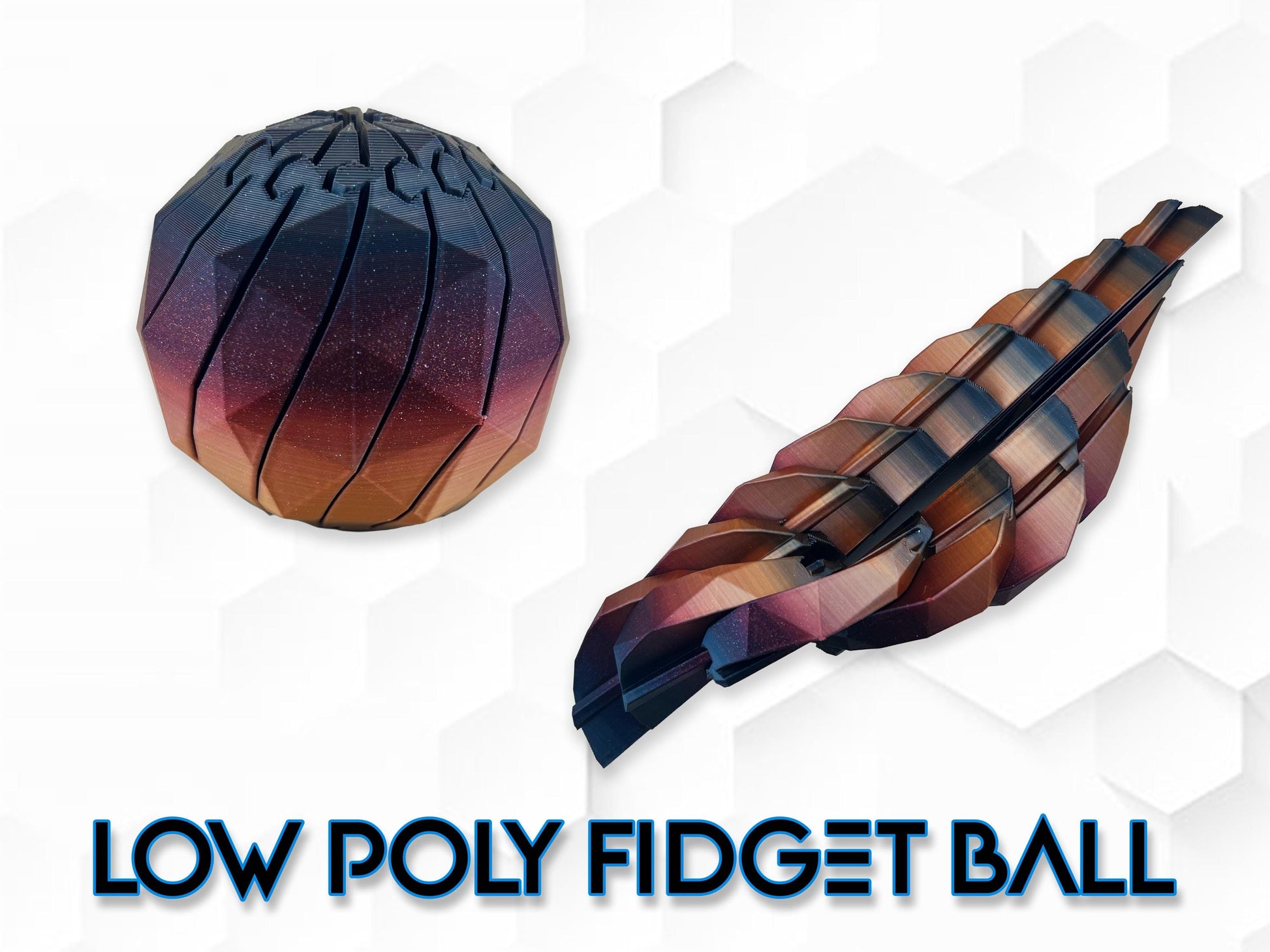 Fidget Ball, Multiple Variations, Sensory Toy, Great Gift, Low Poly 3D Printed.