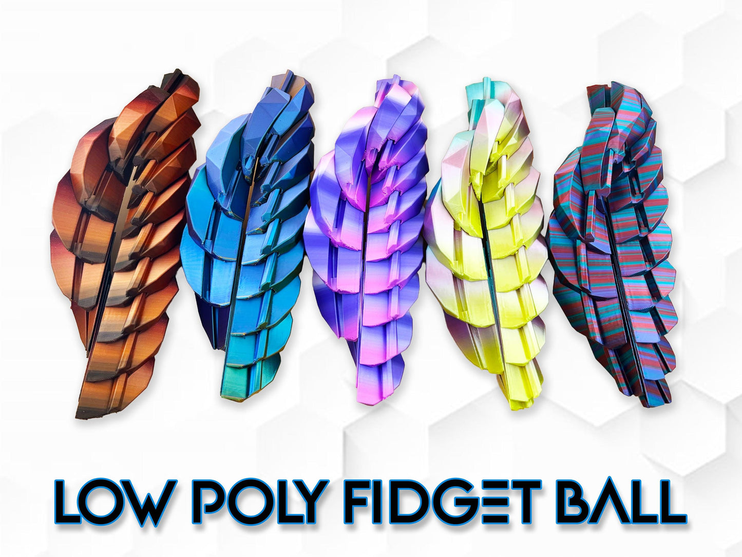 Fidget Ball, Multiple Variations, Sensory Toy, Great Gift, Low Poly 3D Printed.