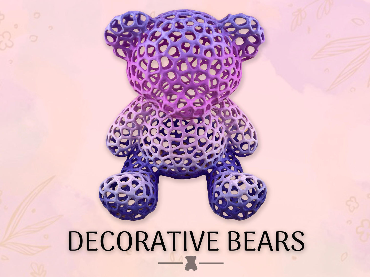 Decorative Bears, 3D Printed, Home Decor