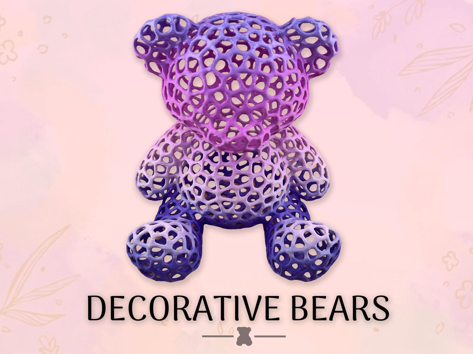 Decorative Bears, 3D Printed, Home Decor