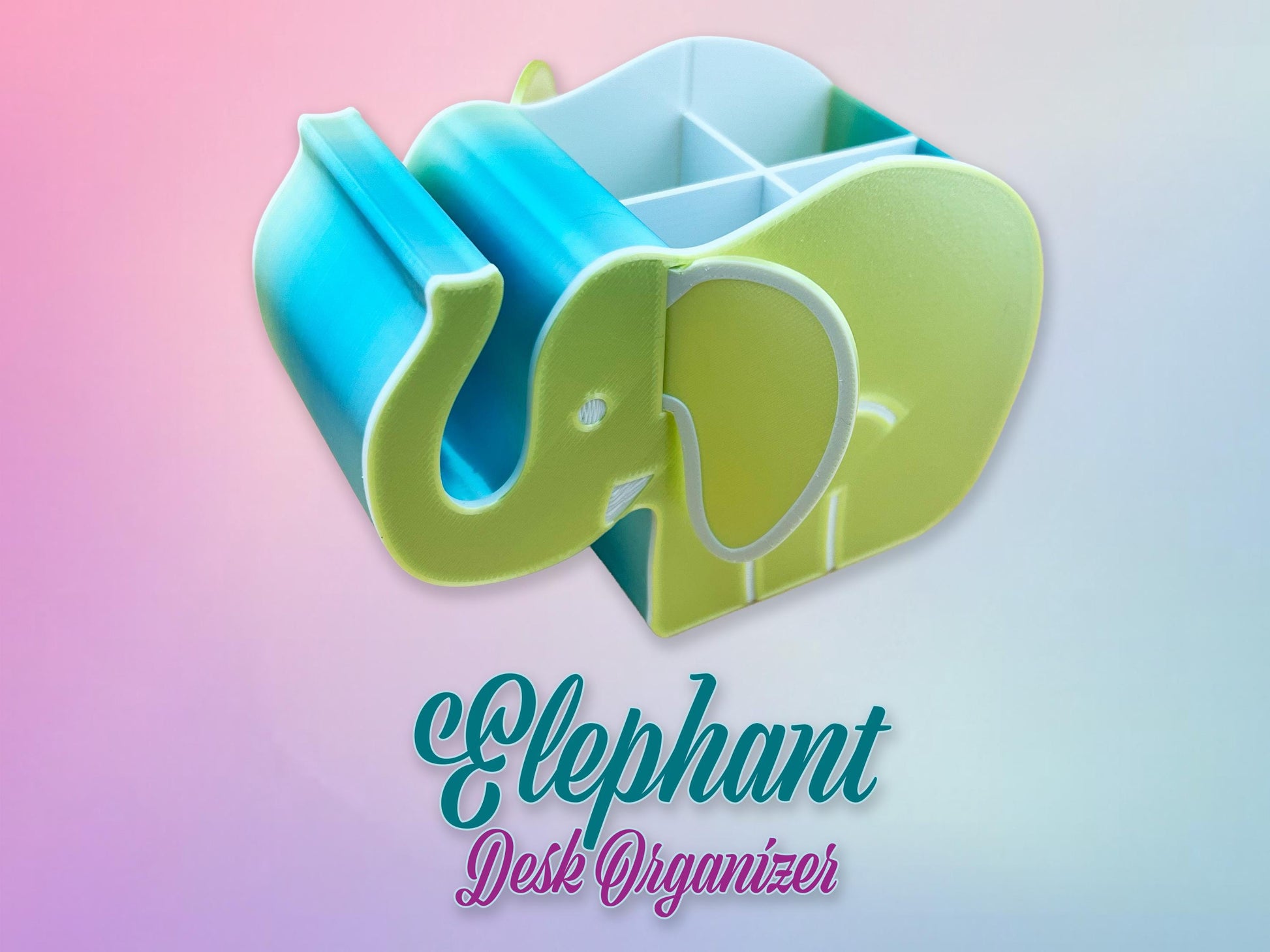 Desk Organizer Elephant, Multiple Variations, Great Gifts, 3D Printed.