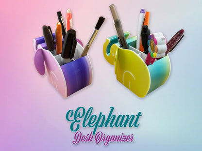 Desk Organizer Elephant, Multiple Variations, Great Gifts, 3D Printed.