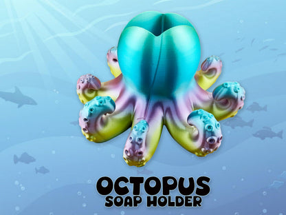 Octopus Soap Holder, Multiple Colors, Bathroom Decor, Fun and Stylish, Great Gift, 3D Printed.