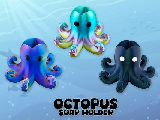 Octopus Soap Holder, Multiple Colors, Bathroom Decor, Fun and Stylish, Great Gift, 3D Printed.